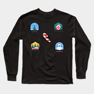 Christmas stickers Long Sleeve T-Shirt